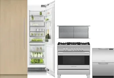 5 Piece Package Includes Refrigerator, Freezer, Range, Hood And Dishwasher